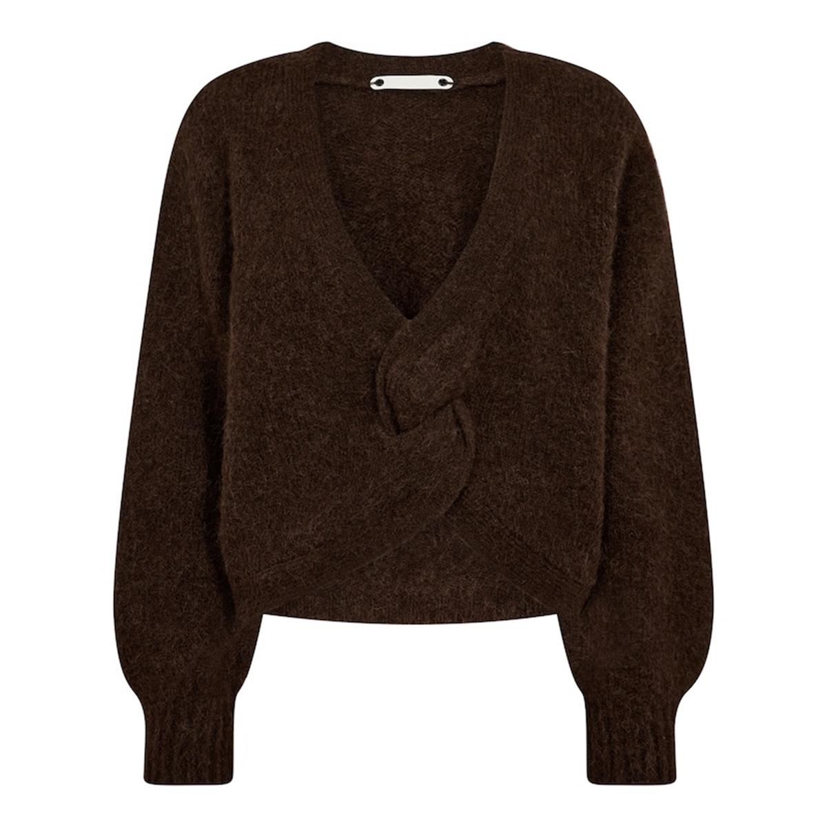 Co'Couture Trui Cozy Twist Bruin 1