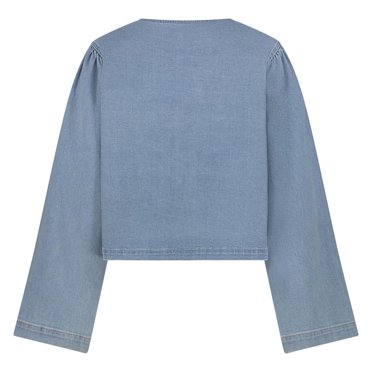 NUKUS NUKUS Blouse Bowy Blauw 4