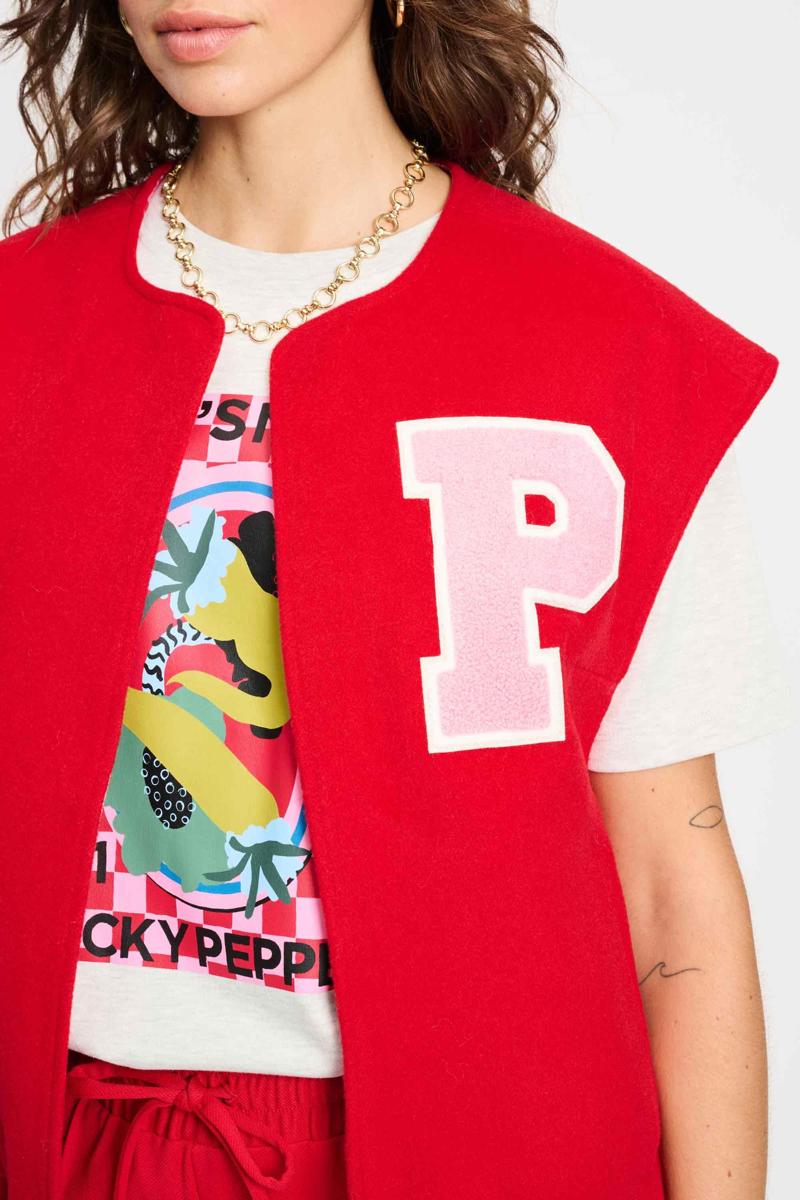 POM Amsterdam Gilet Baseball Rood 4