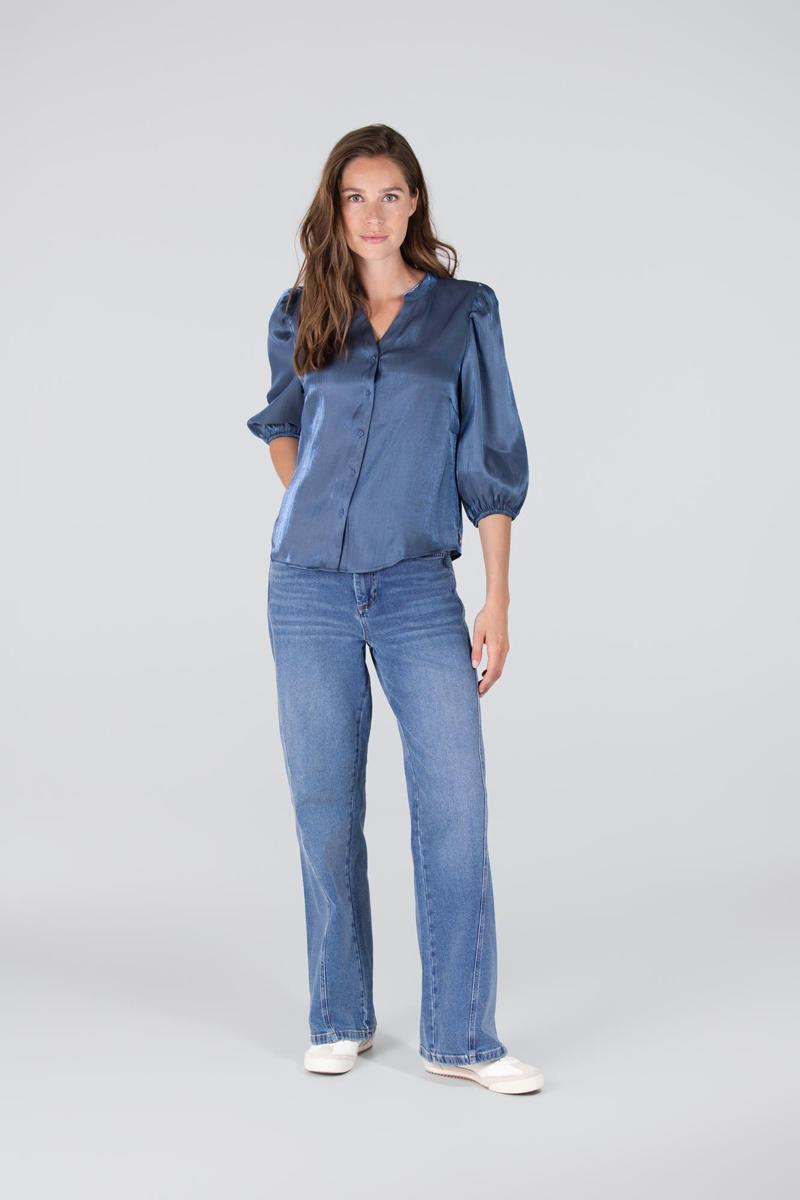 Jansen Amsterdam Blouse BO W25 Blauw 5