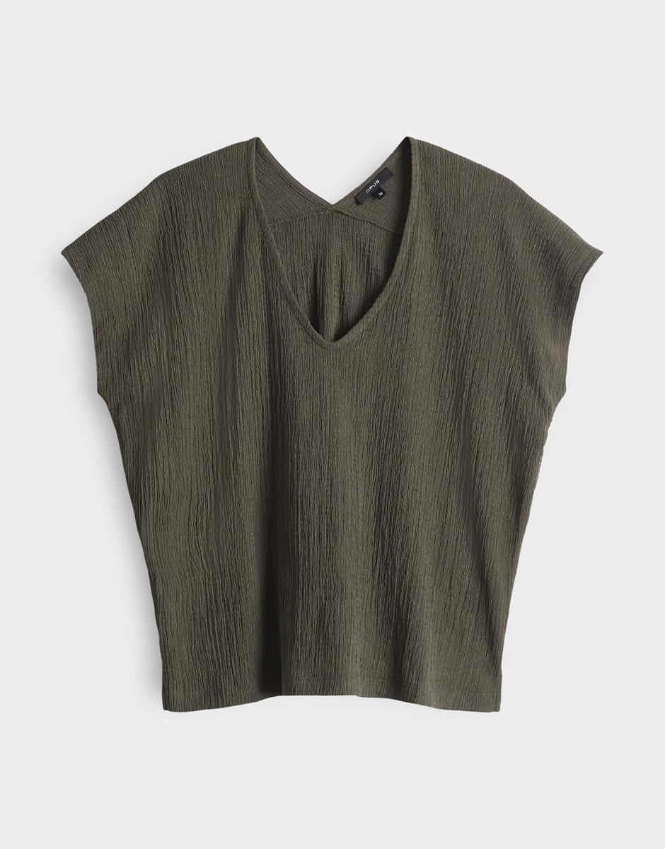 OPUS T-Shirt Sirukus Structure Groen 2