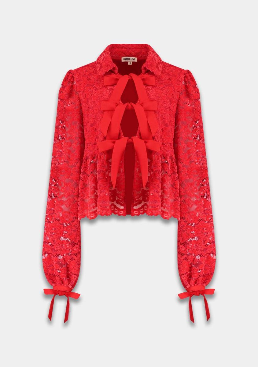 Harper & Yve Harper & Yve Blouse SS25P606 Rood 2