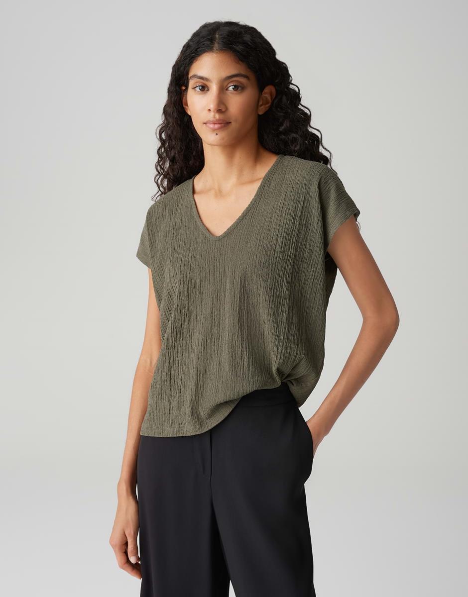 OPUS T-Shirt Sirukus Structure Groen 1