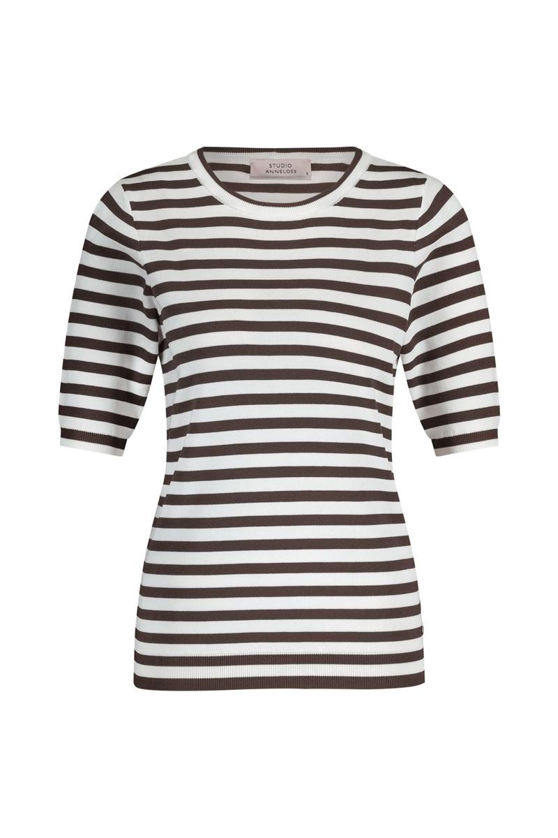 Studio Anneloes Studio Anneloes Trui Luna ssl stripe p Bruin 2
