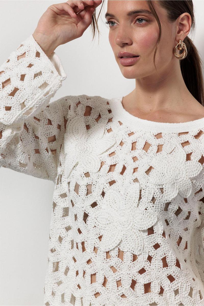 Studio Anneloes Studio Anneloes Trui Amarey flower pul Off-White 3