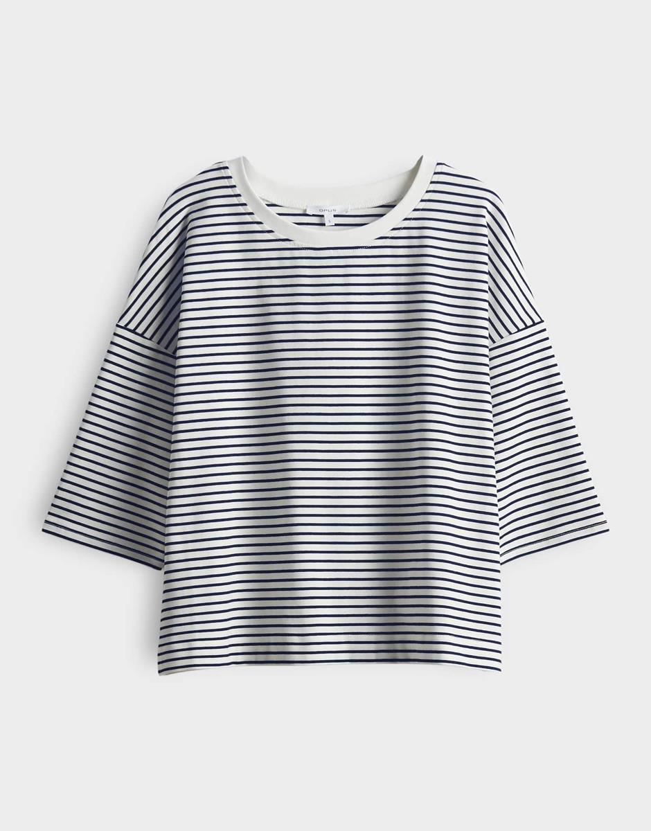 OPUS OPUS T-Shirt Seifen Preppy Blauw 2