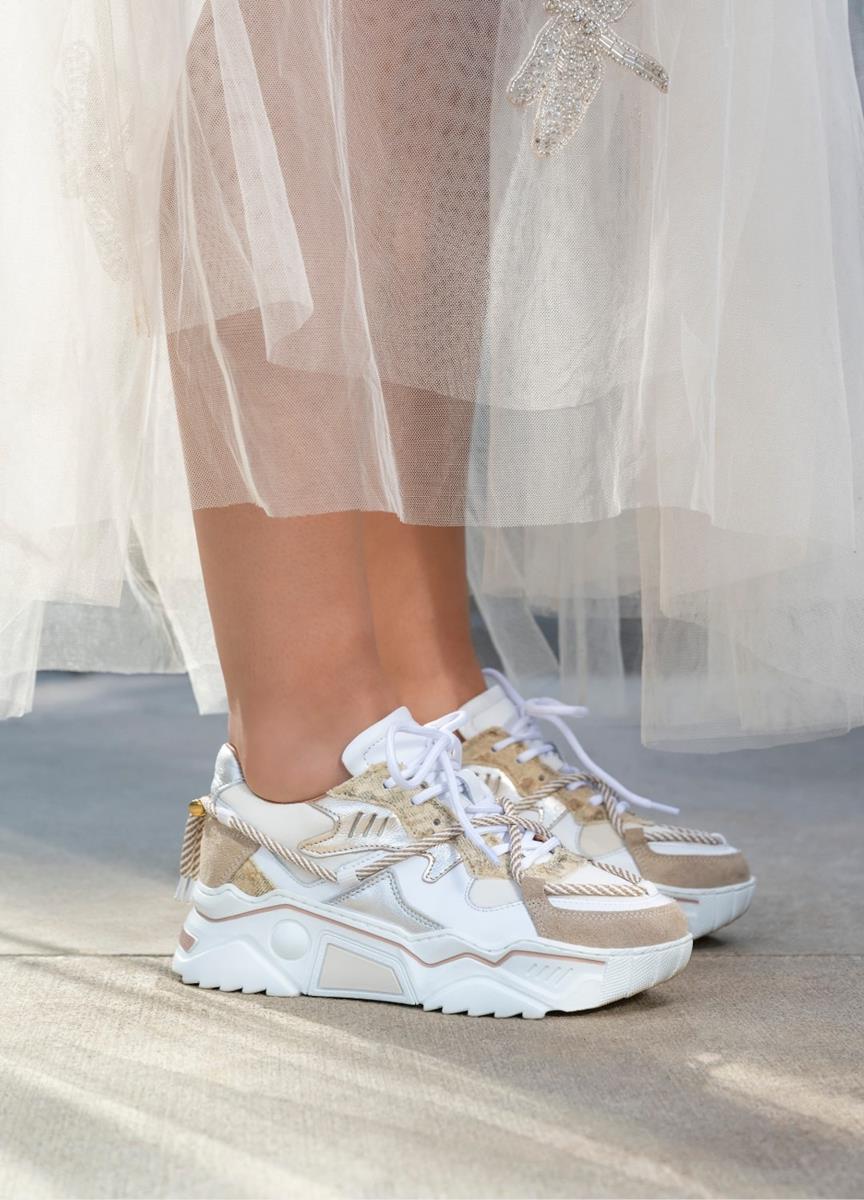 DWRS DWRS Sneakers Jupiter Snake Beige 1