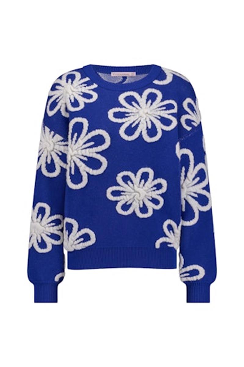 Studio Anneloes Studio Anneloes Trui Cassidey flower p Blauw 3