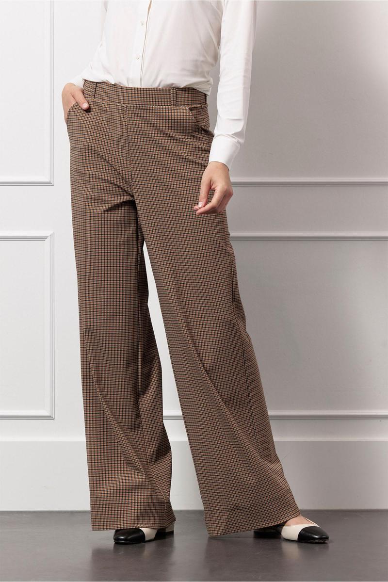 Studio Anneloes Pantalon Lexie check trous Bruin 1