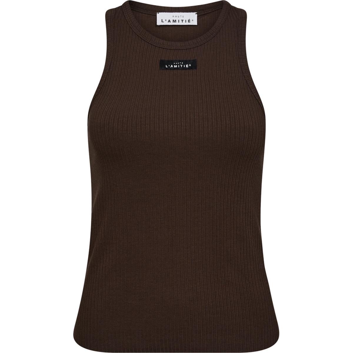 Haute L'Amitié Top Rib Badge Bruin 1