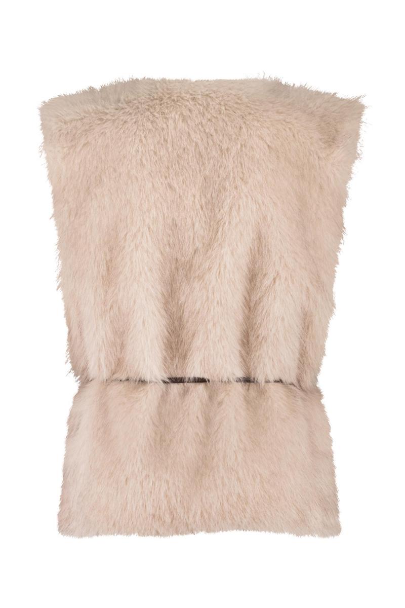 Studio Anneloes Bodywarmer Ivana fur waistco Beige 3