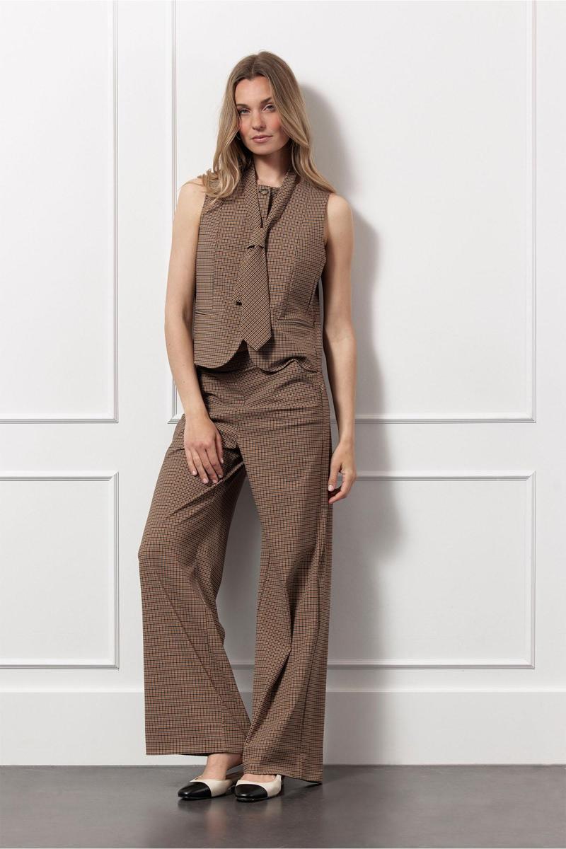 Studio Anneloes Gilet Fie check gilet Bruin 4