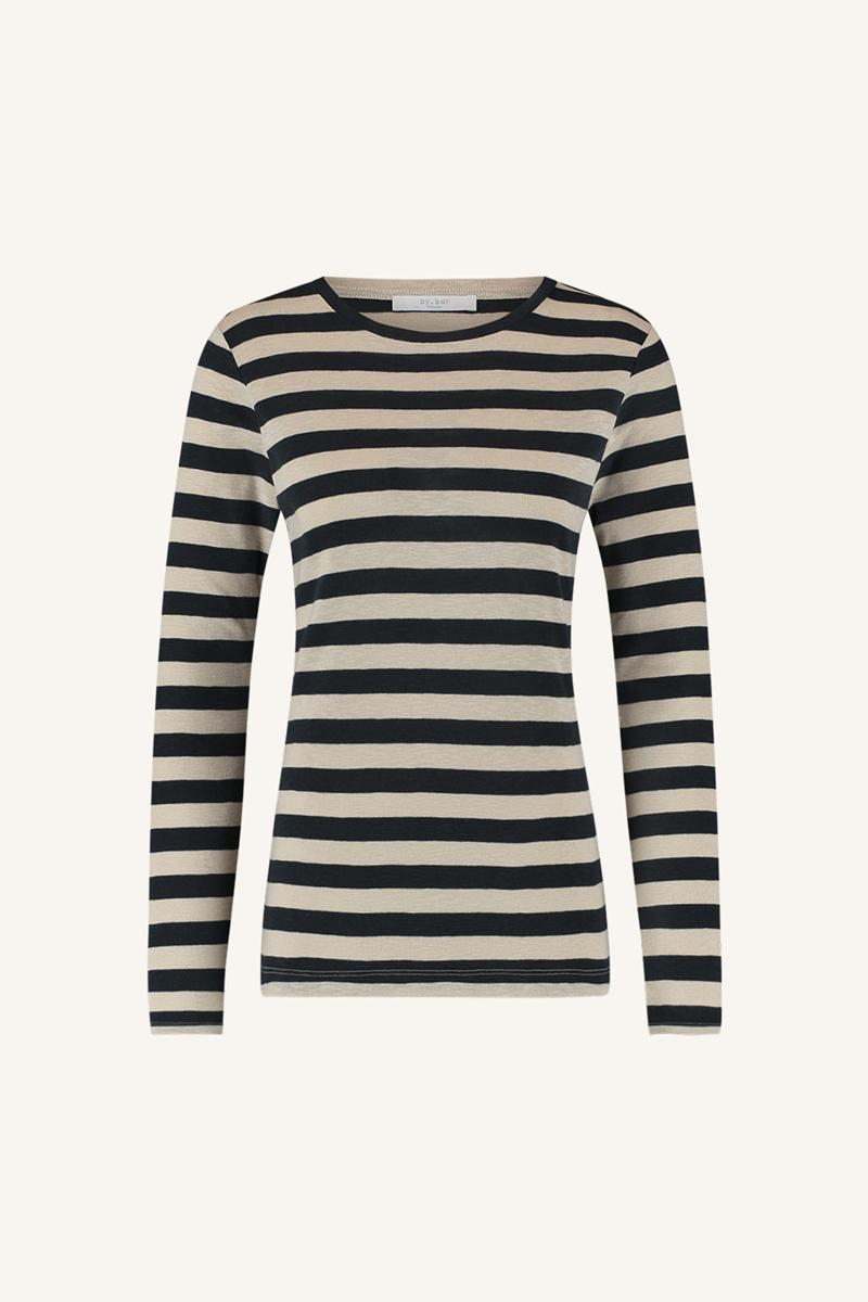By-Bar T-Shirt Basic Big Stripe Blauw 1