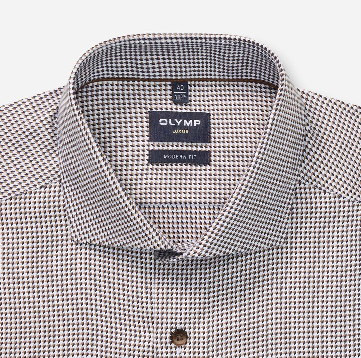 Olymp Overhemd 129284 Bruin 5