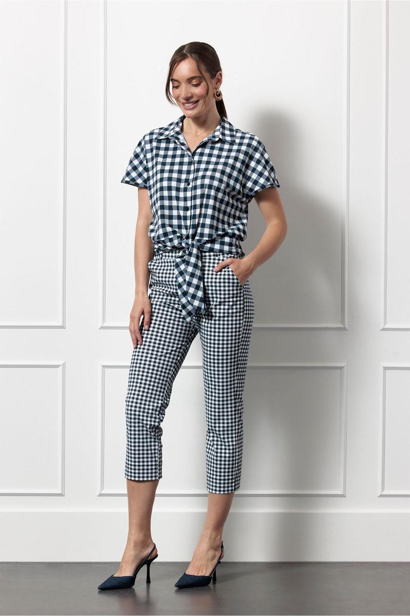 Studio Anneloes Studio Anneloes Pantalon Anne small check Blauw 3