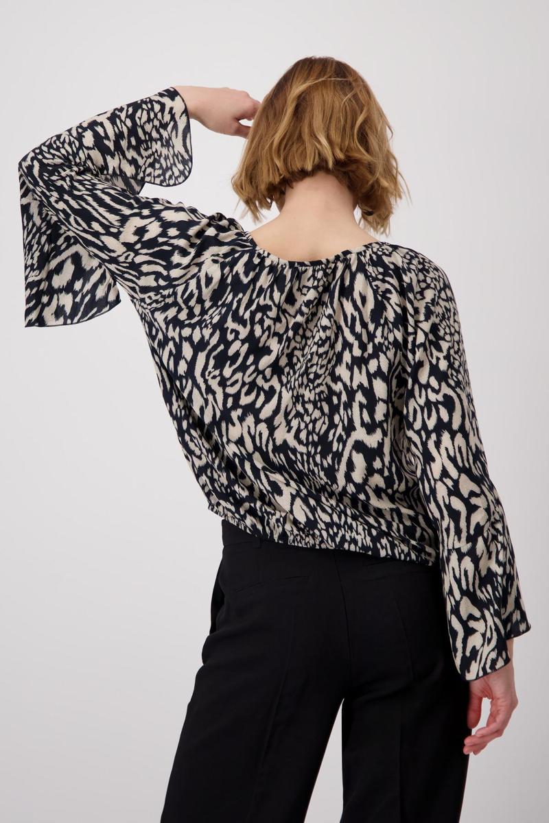 Monari Monari Blouse 409718 Zwart-Wit 5