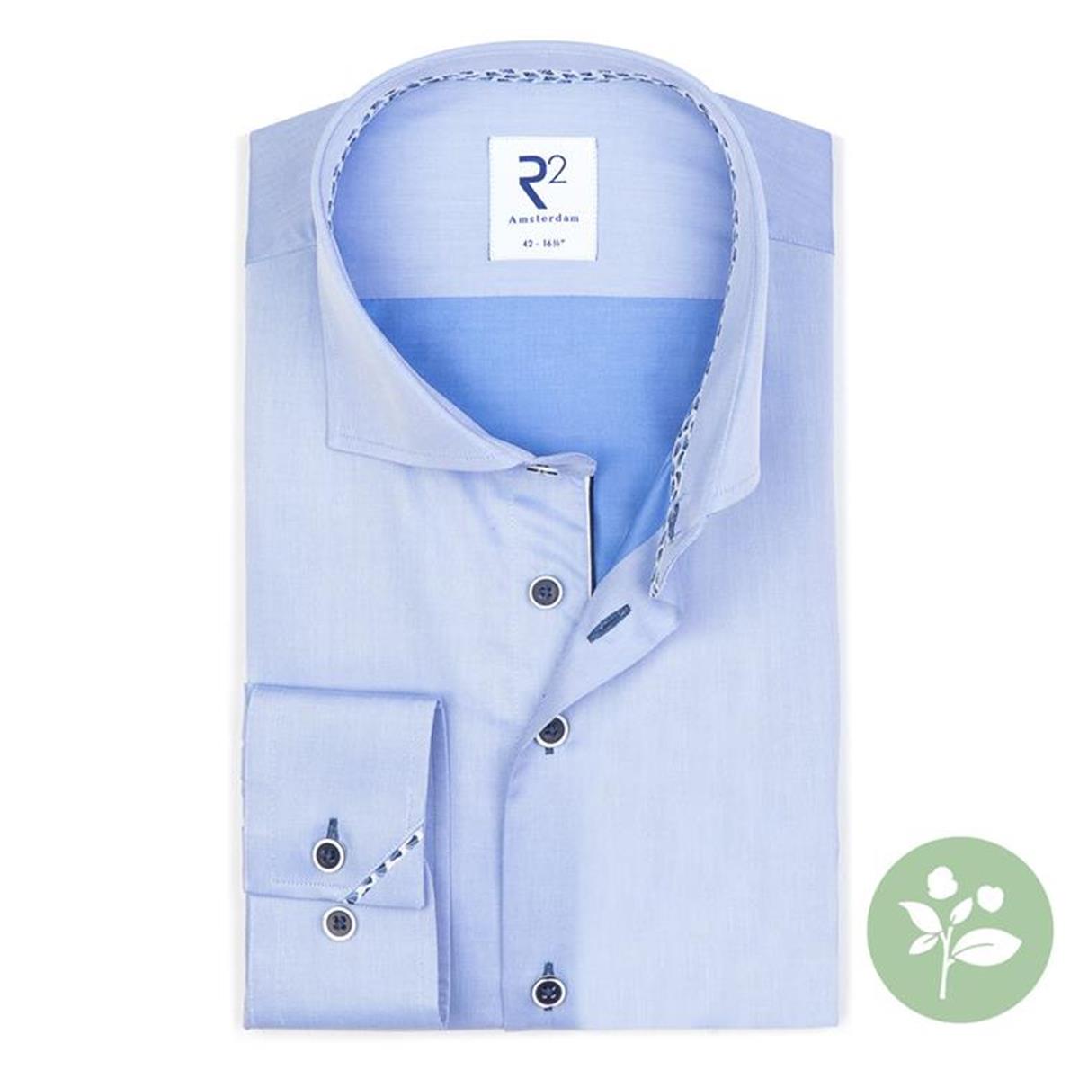 R2 Amsterdam R2 Overhemd NOS.TWILL.002/018 Blauw 1