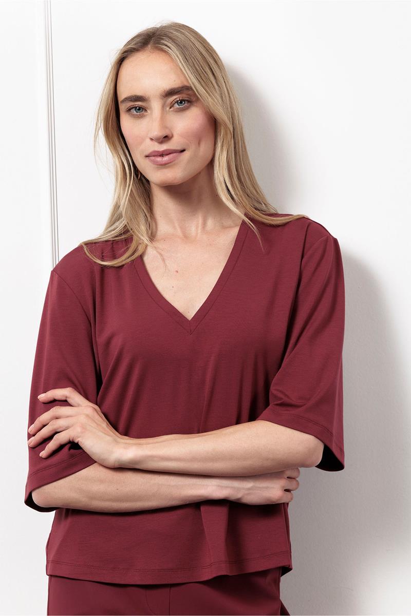 Studio Anneloes T-Shirt Fiore vneck t-shi Rood 1