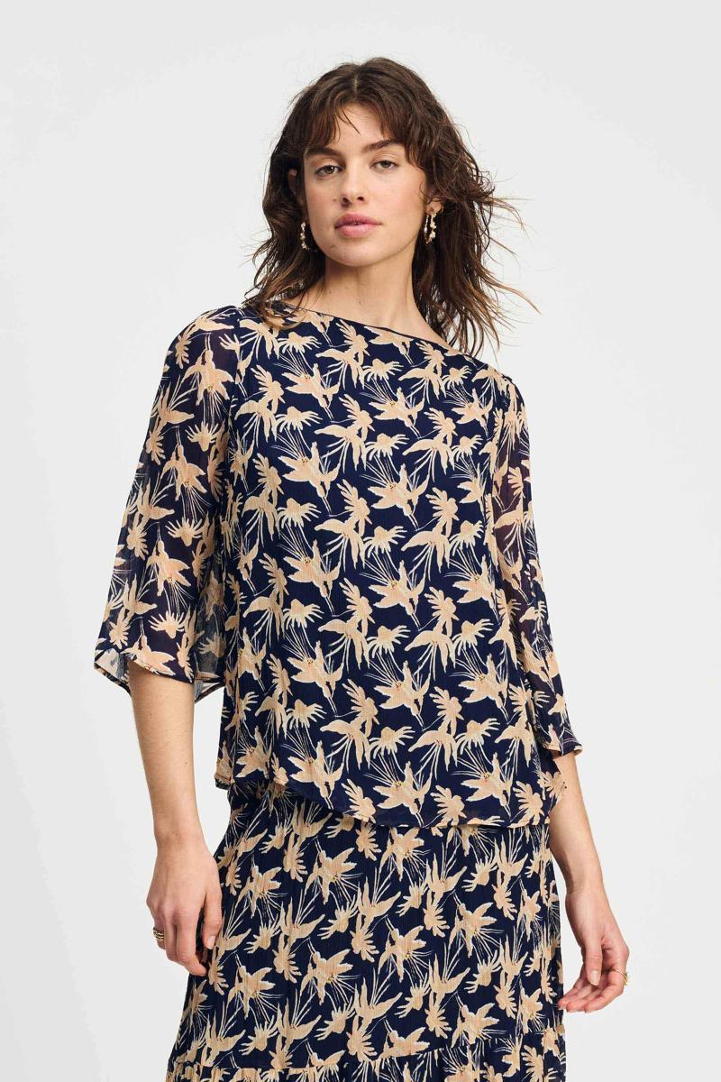 POM Amsterdam POM Amsterdam Blouse SP9167 Blauw 5