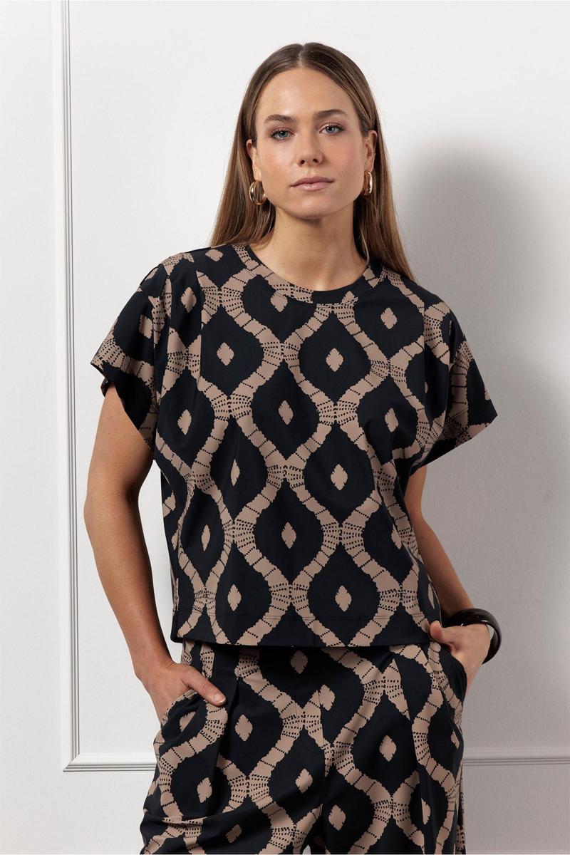 Studio Anneloes Blouse Renske batik top Zwart 1