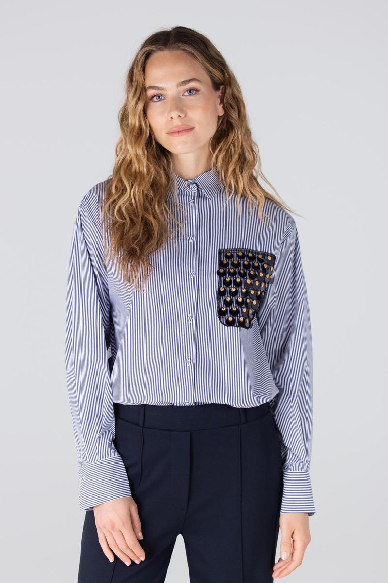 Jansen Amsterdam Blouse GOLDIE W25 Blauw 2