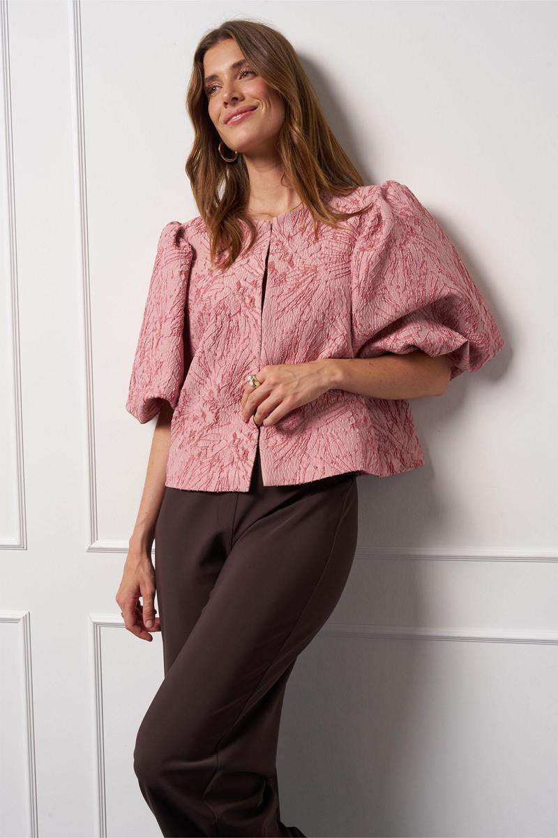 Studio Anneloes Blouse Hanne jacquard ja Roze 6