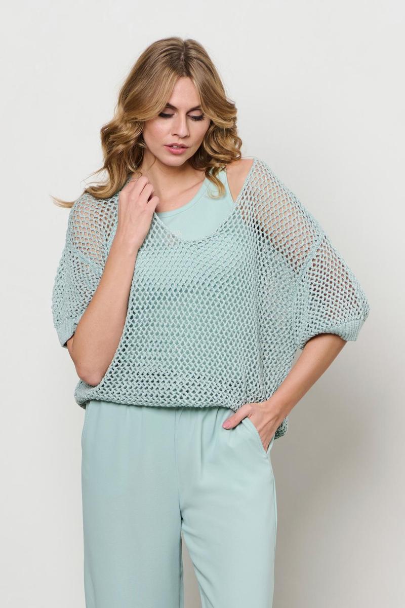 &Co Woman &Co Woman Trui PU130 Blauw 6