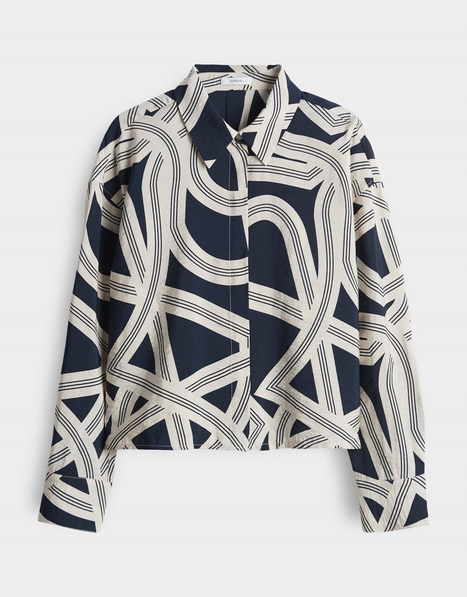 OPUS Blouse Famena Lane Blauw 2