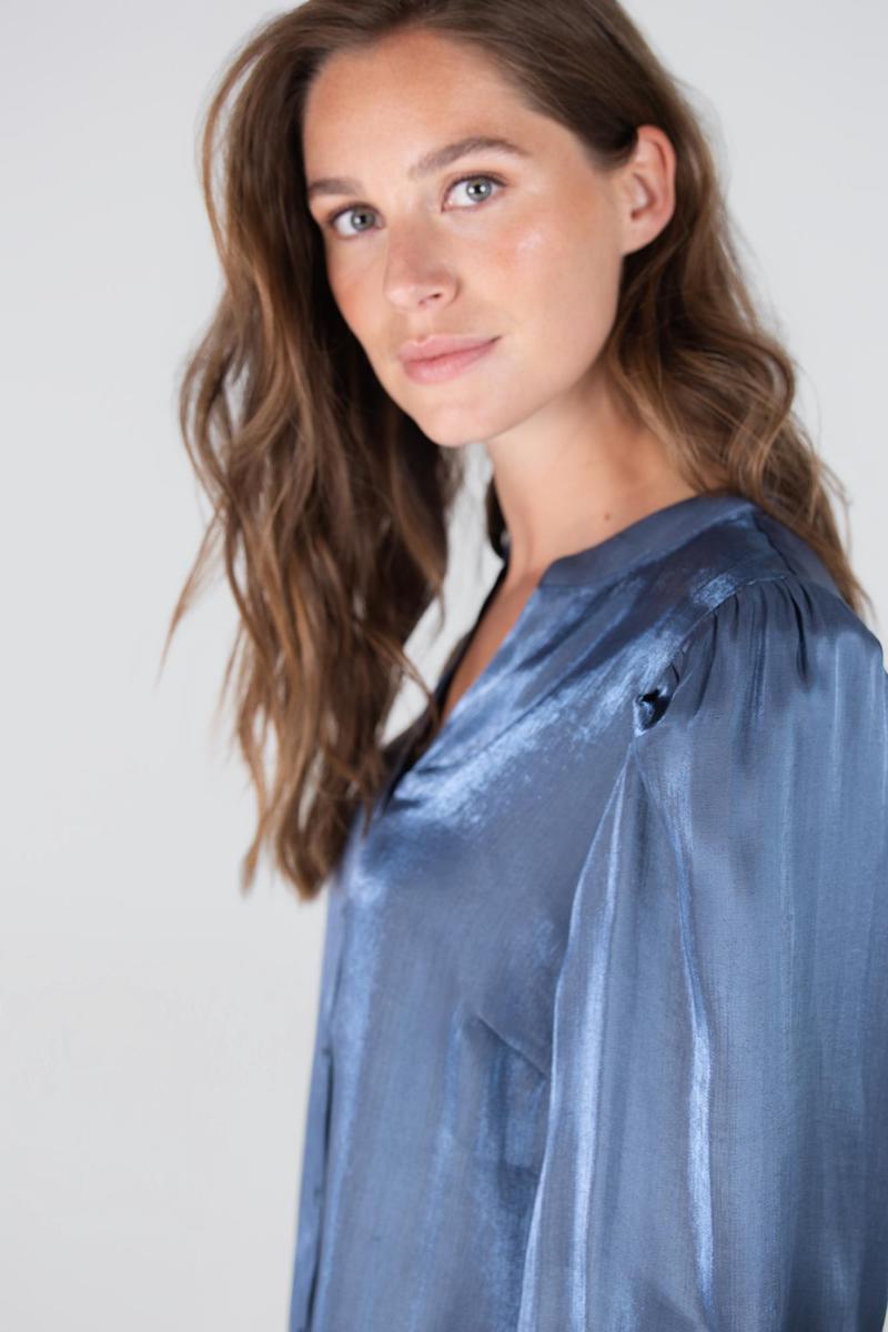 Jansen Amsterdam Blouse BO W25 Blauw 4