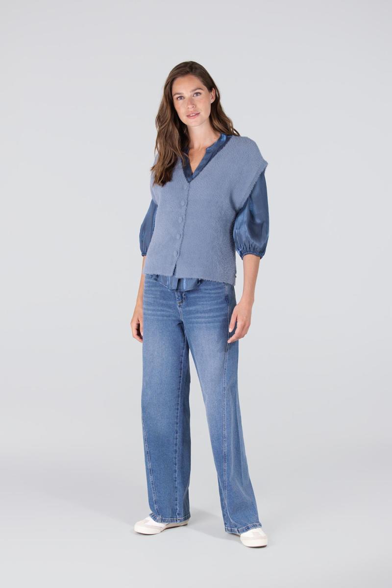 Jansen Amsterdam Blouse BO W25 Blauw 4