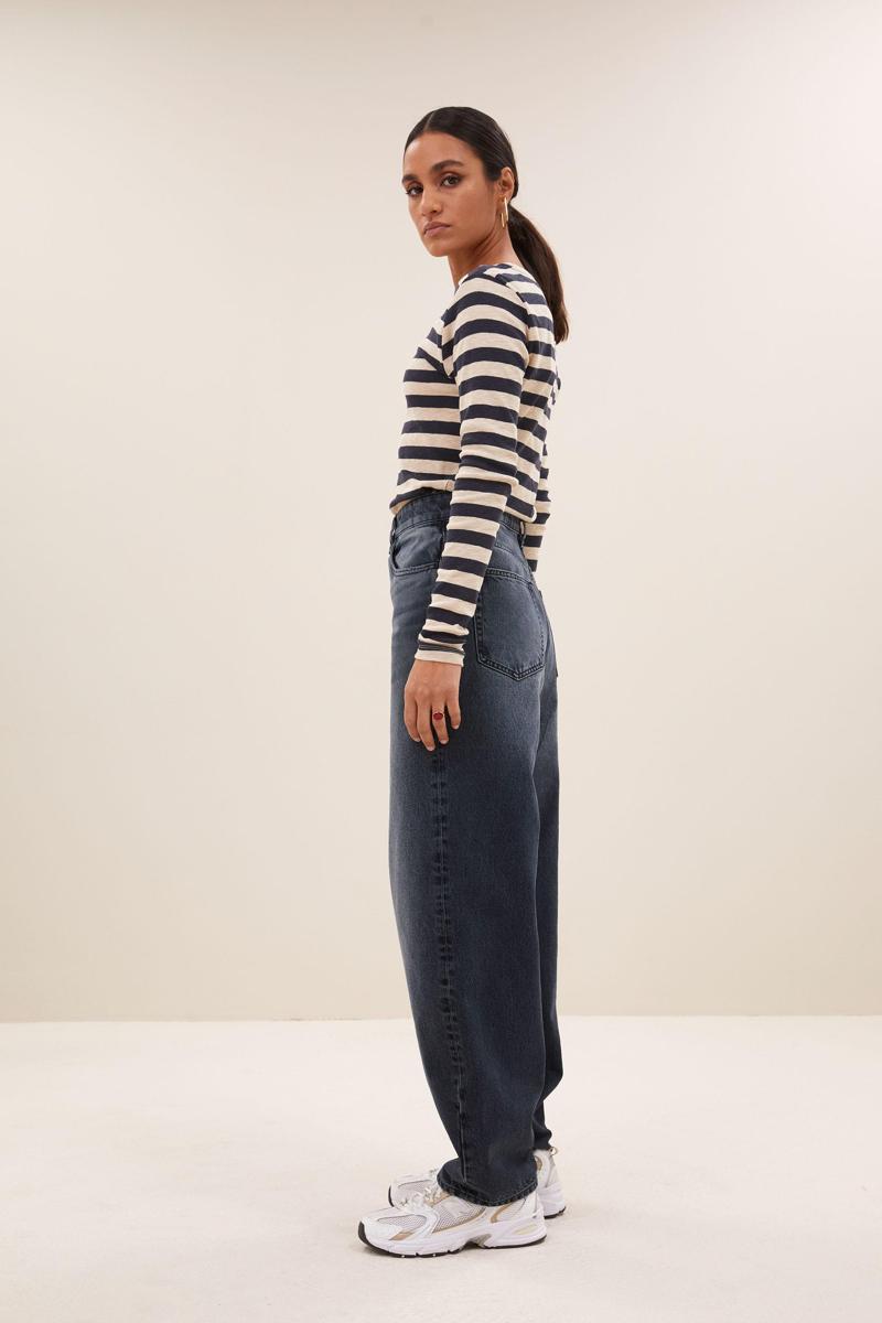 By-Bar T-Shirt Basic Big Stripe Blauw 5