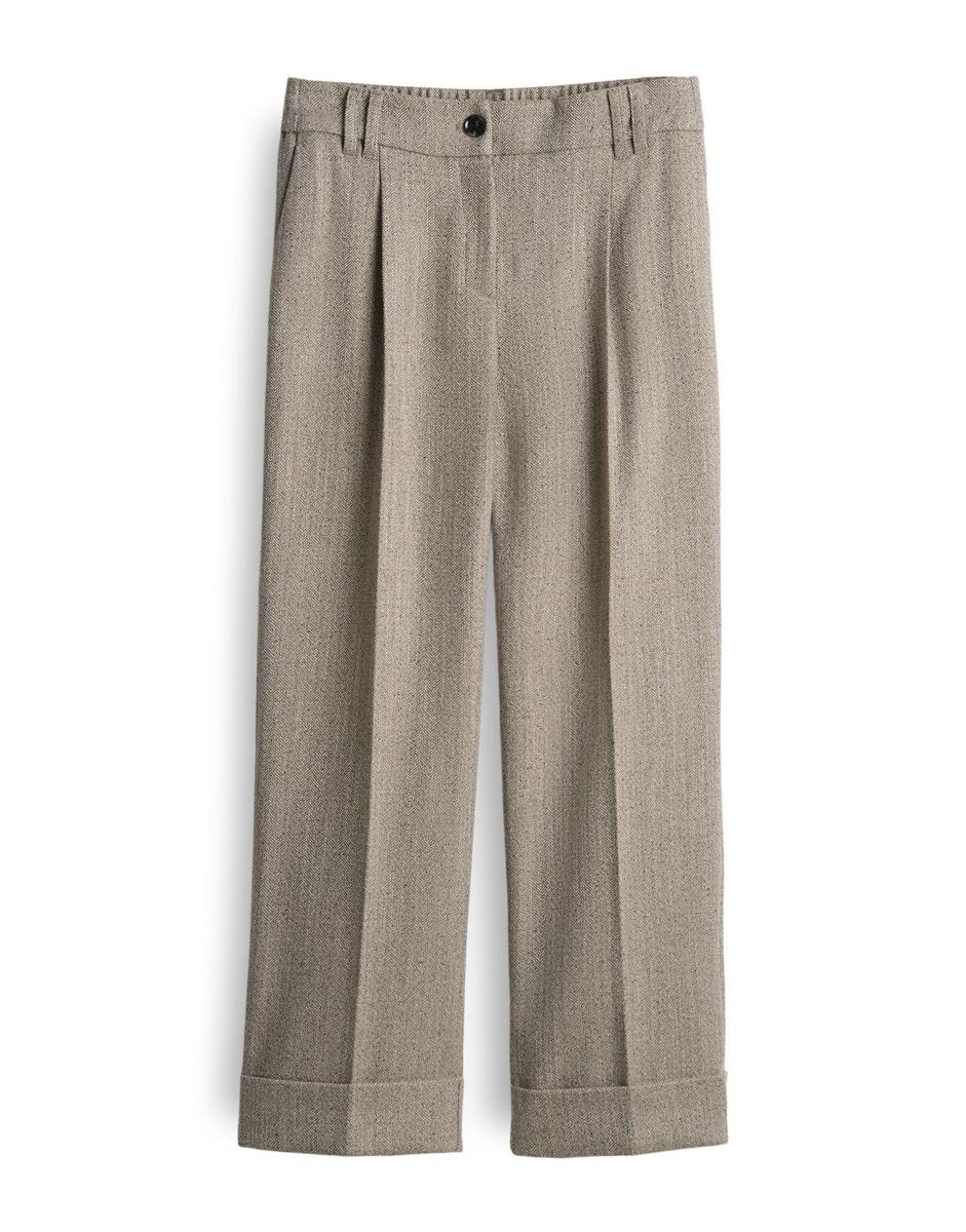 OPUS Pantalon Meeri Herringbone Beige 2