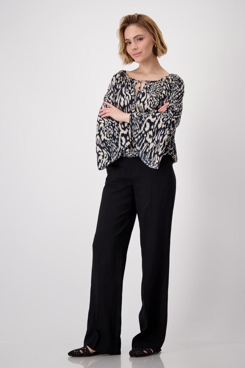Monari Monari Blouse 409718 Zwart-Wit 3