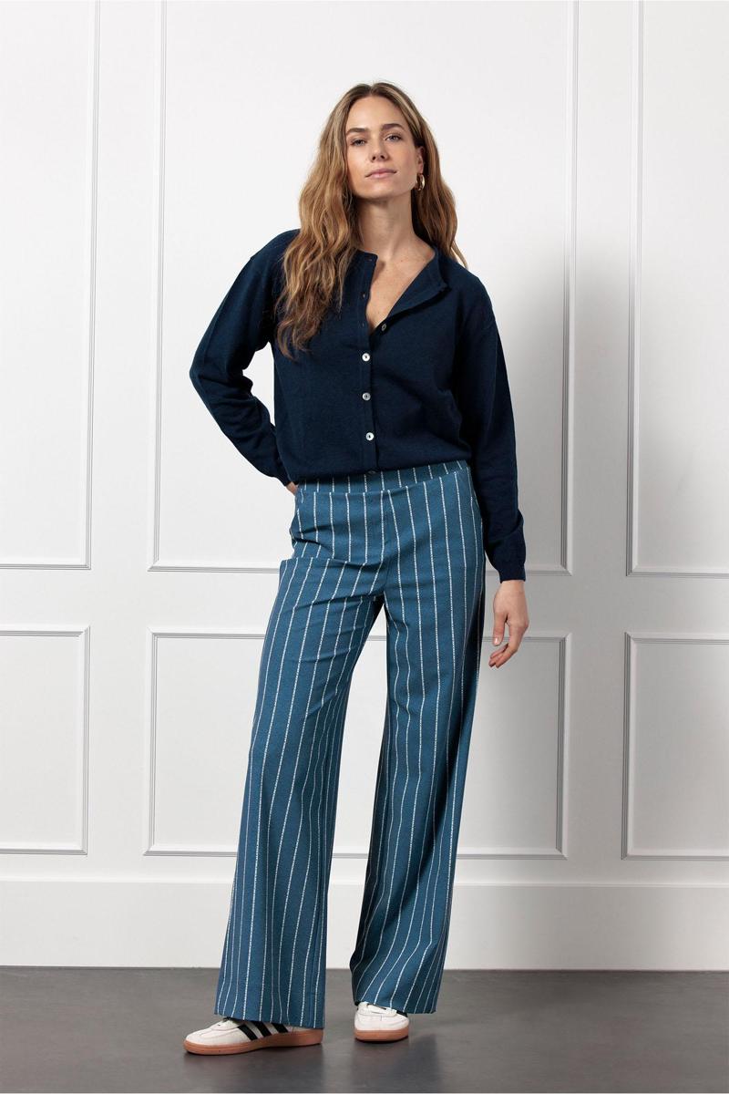 Studio Anneloes Studio Anneloes Pantalon Lexie pinstripe t Blauw 4