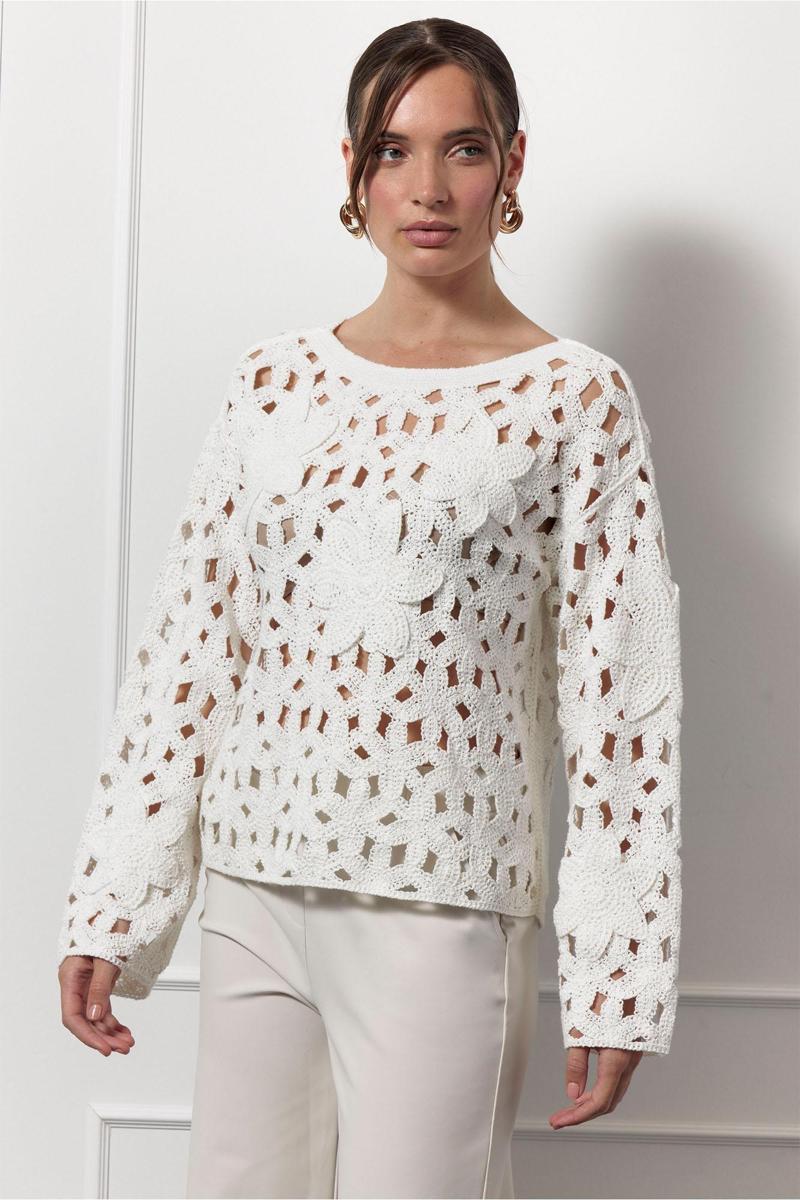 Studio Anneloes Studio Anneloes Trui Amarey flower pul Off-White 4
