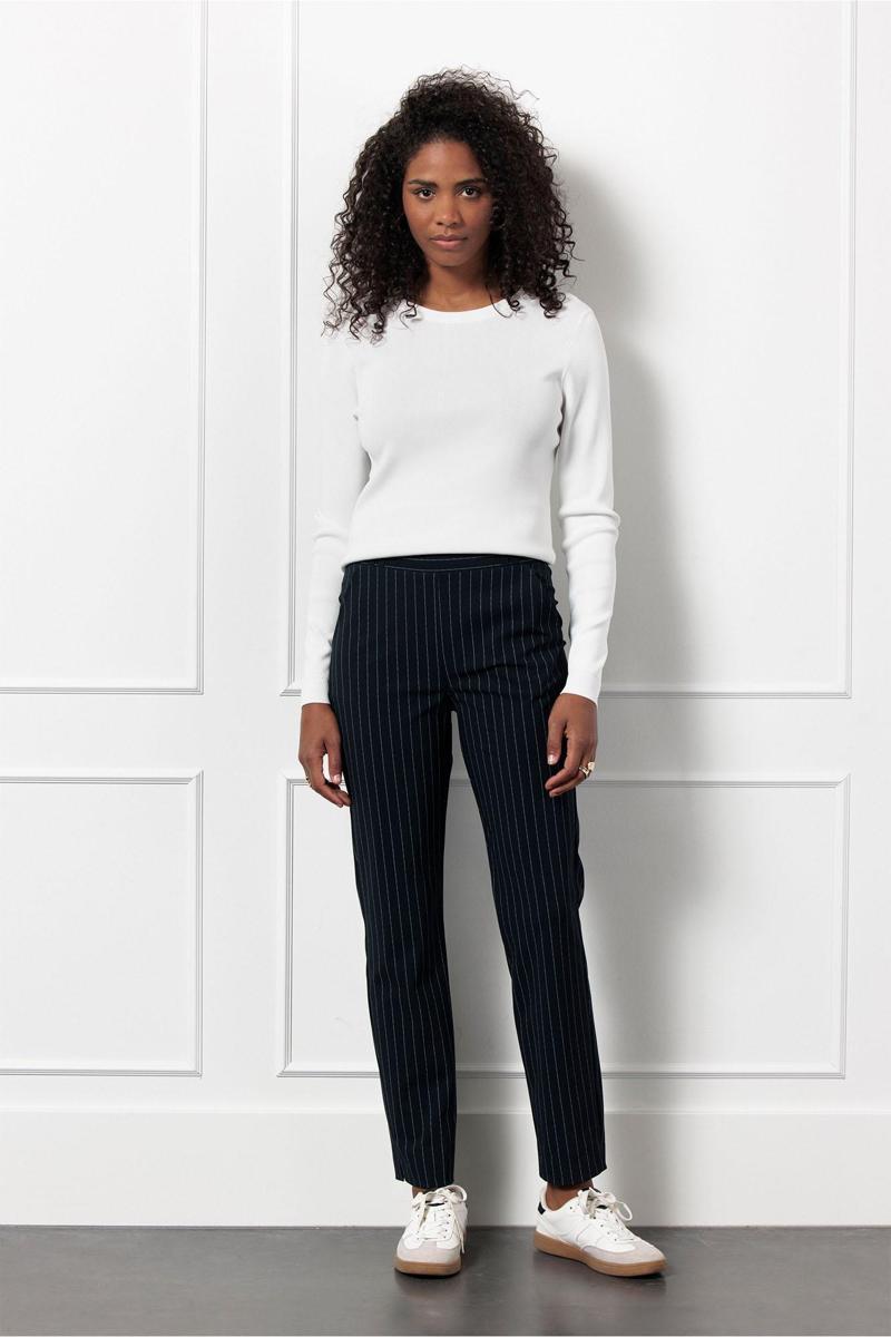 Studio Anneloes Studio Anneloes Pantalon Anne pinstripe tr Blauw 3