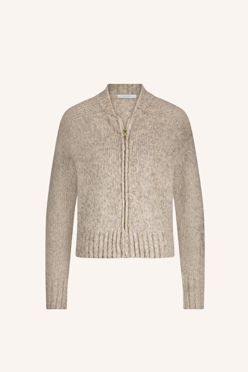 By-Bar Vest Jonas Zip Cardiga Beige 1