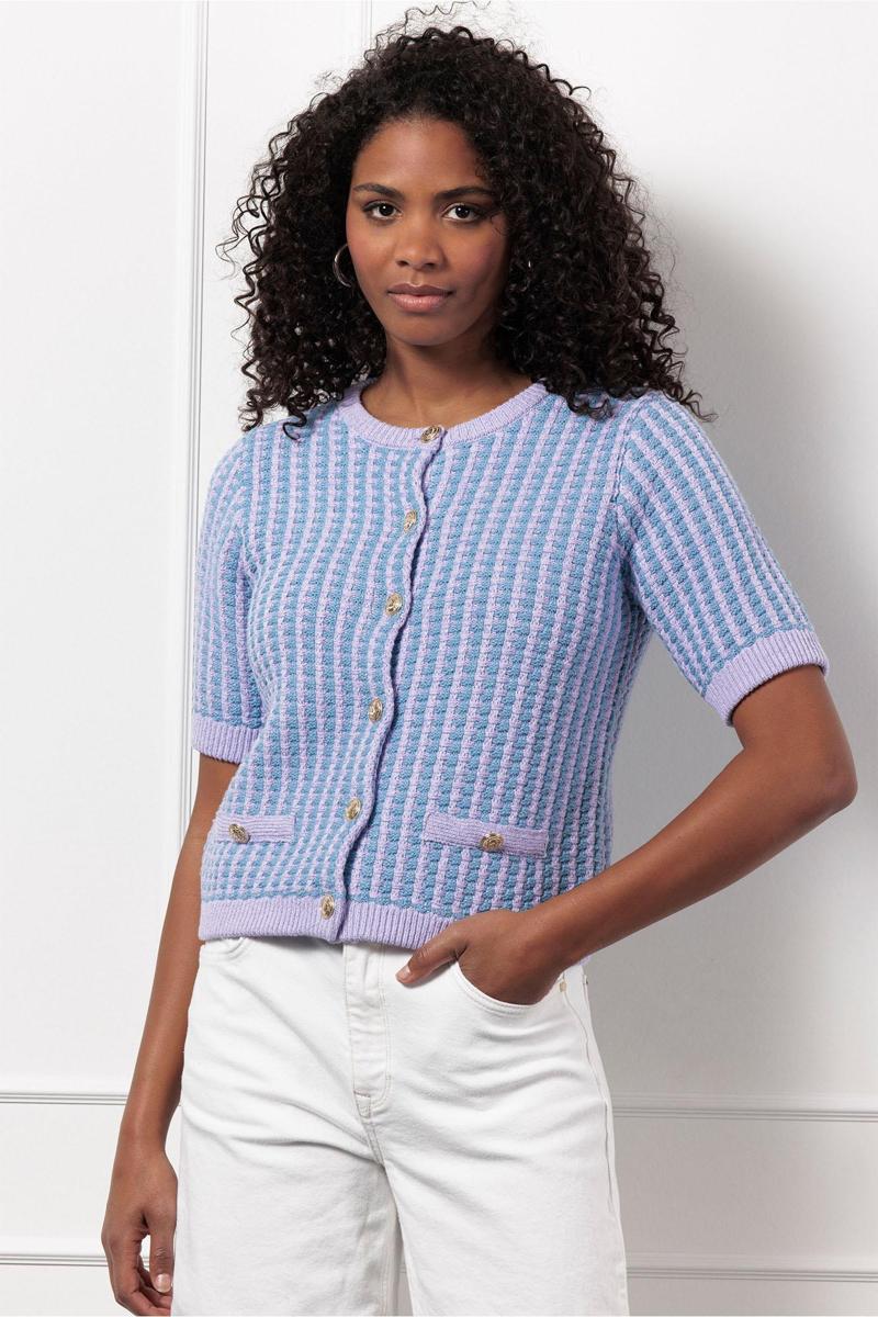 Studio Anneloes Studio Anneloes Vest Chance cardigan Paars 4