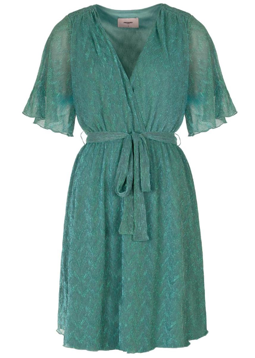 Freebird Freebird Jurk Dalena F-Jer-Plis Groen 2