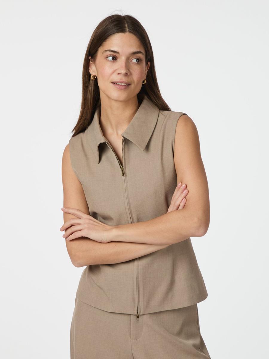 Neo Noir Neo Noir Gilet Annabella Taupe 1