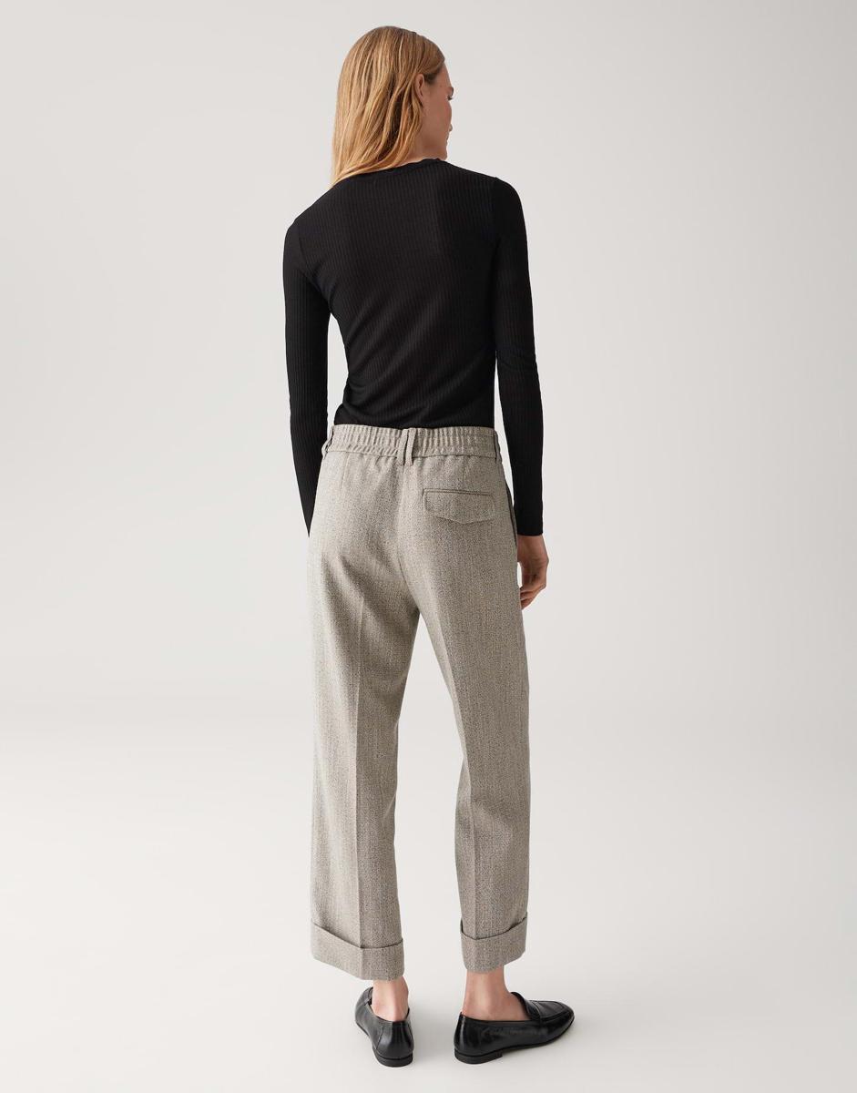 OPUS Pantalon Meeri Herringbone Beige 6