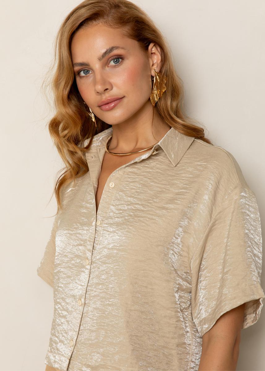 Freebird Freebird Blouse Brianne Wv-Shiny Beige 2