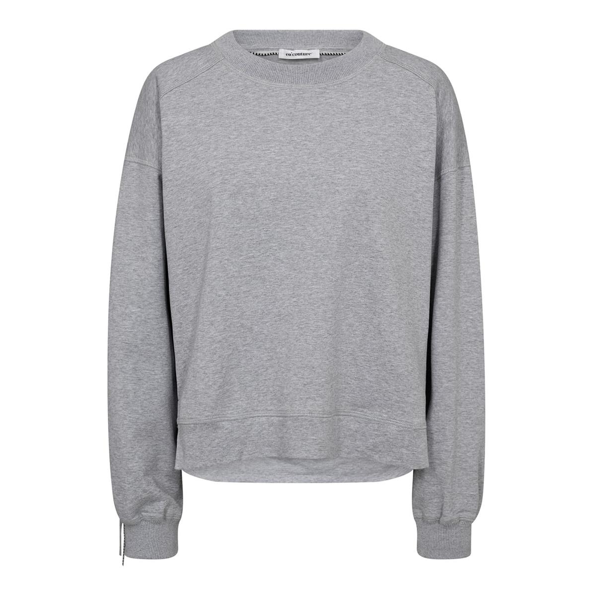 Co'Couture Co'Couture Sweater Stud Fringe Lichtgrijs 1