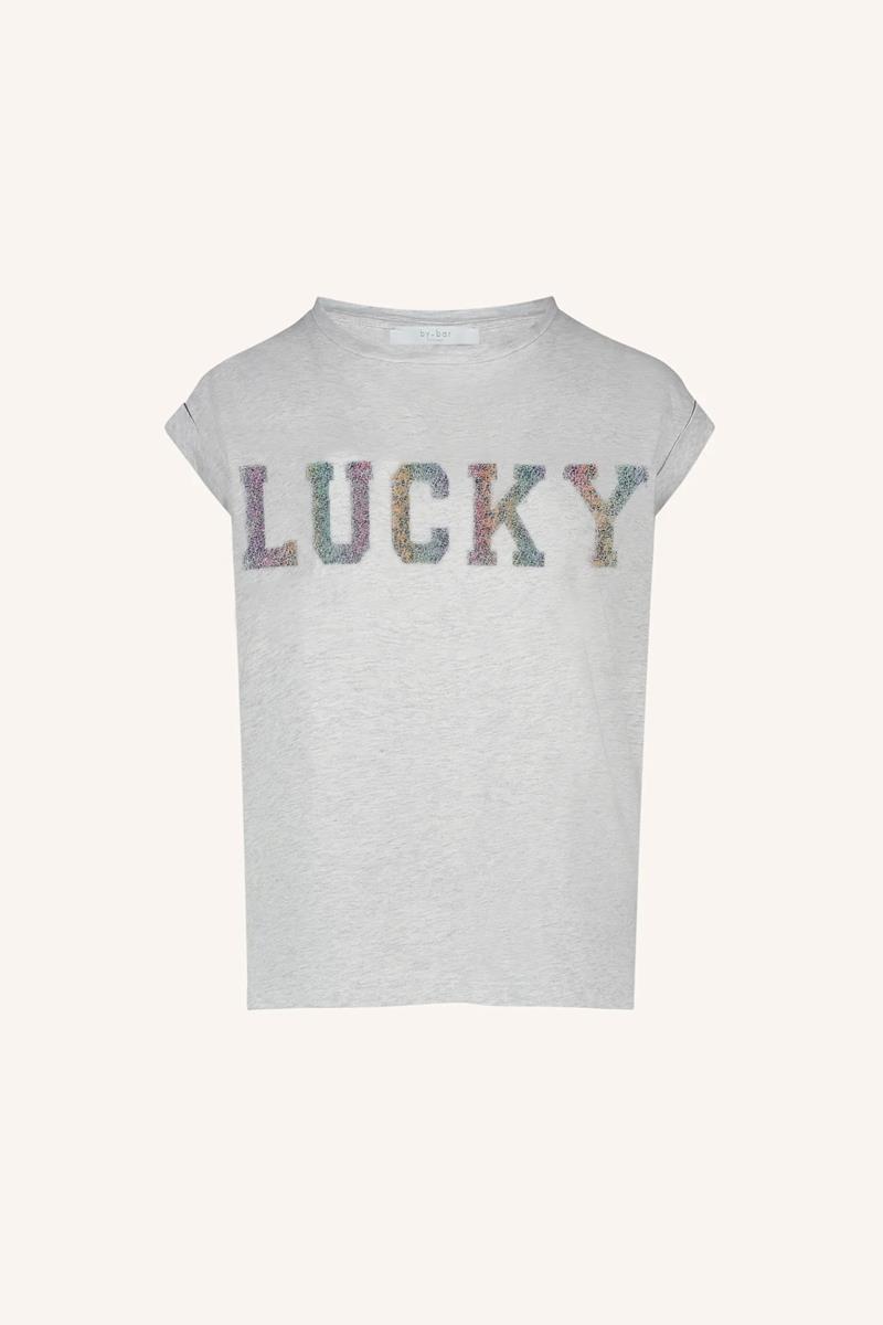 By-Bar T-Shirt Thelma Lucky Rainbow Grijs 2