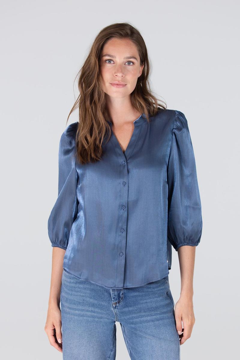 Jansen Amsterdam Blouse BO W25 Blauw 1
