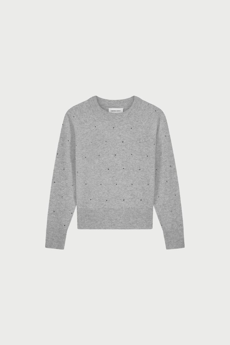 Fabienne Chapot Trui Lidi Rhinestone P Grijs 2