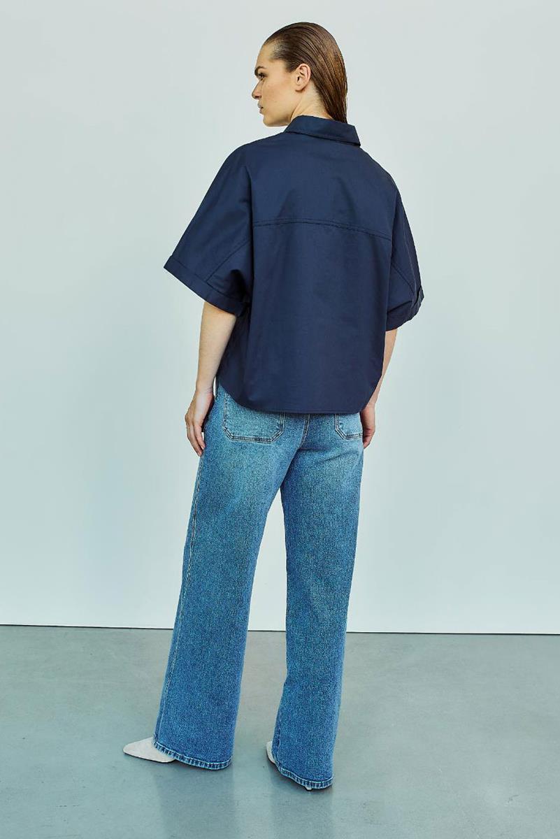WithBlack Blouse Quin Batsleeve Blauw 3
