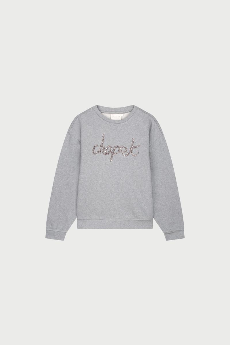 Fabienne Chapot Sweater Terry Rhinestone Grijs 1