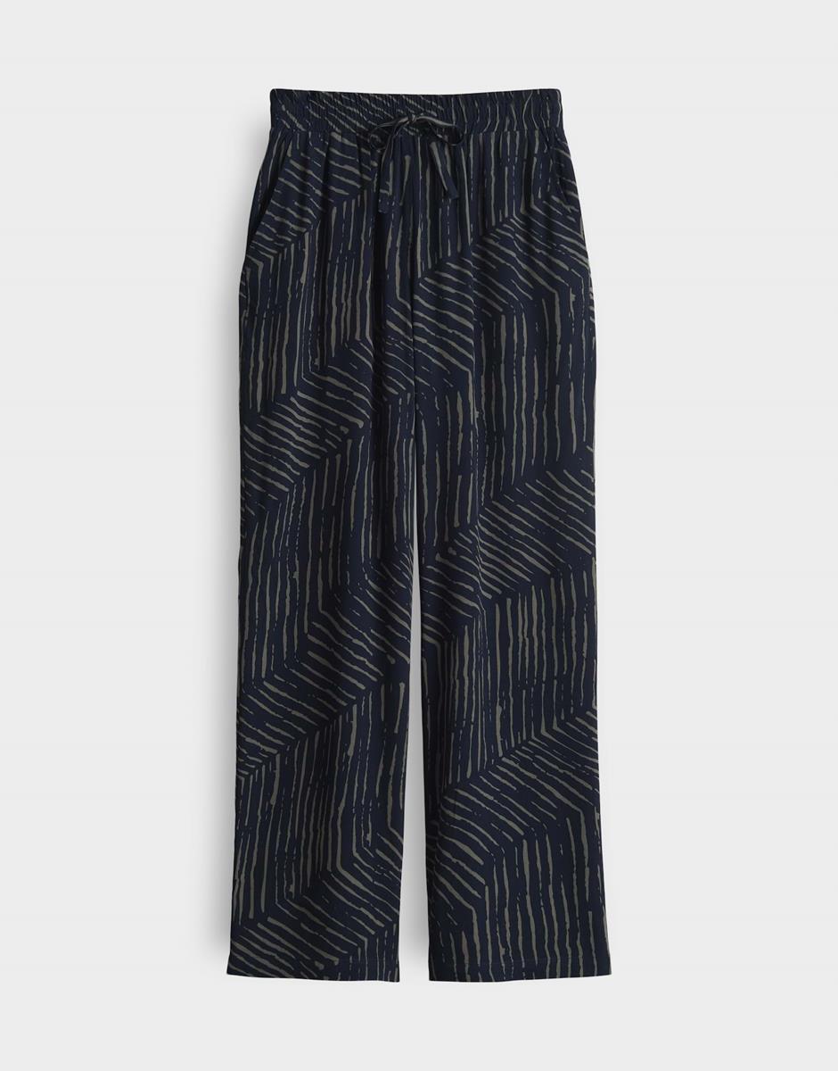 OPUS Pantalon Marou Palm Leaves Blauw 2