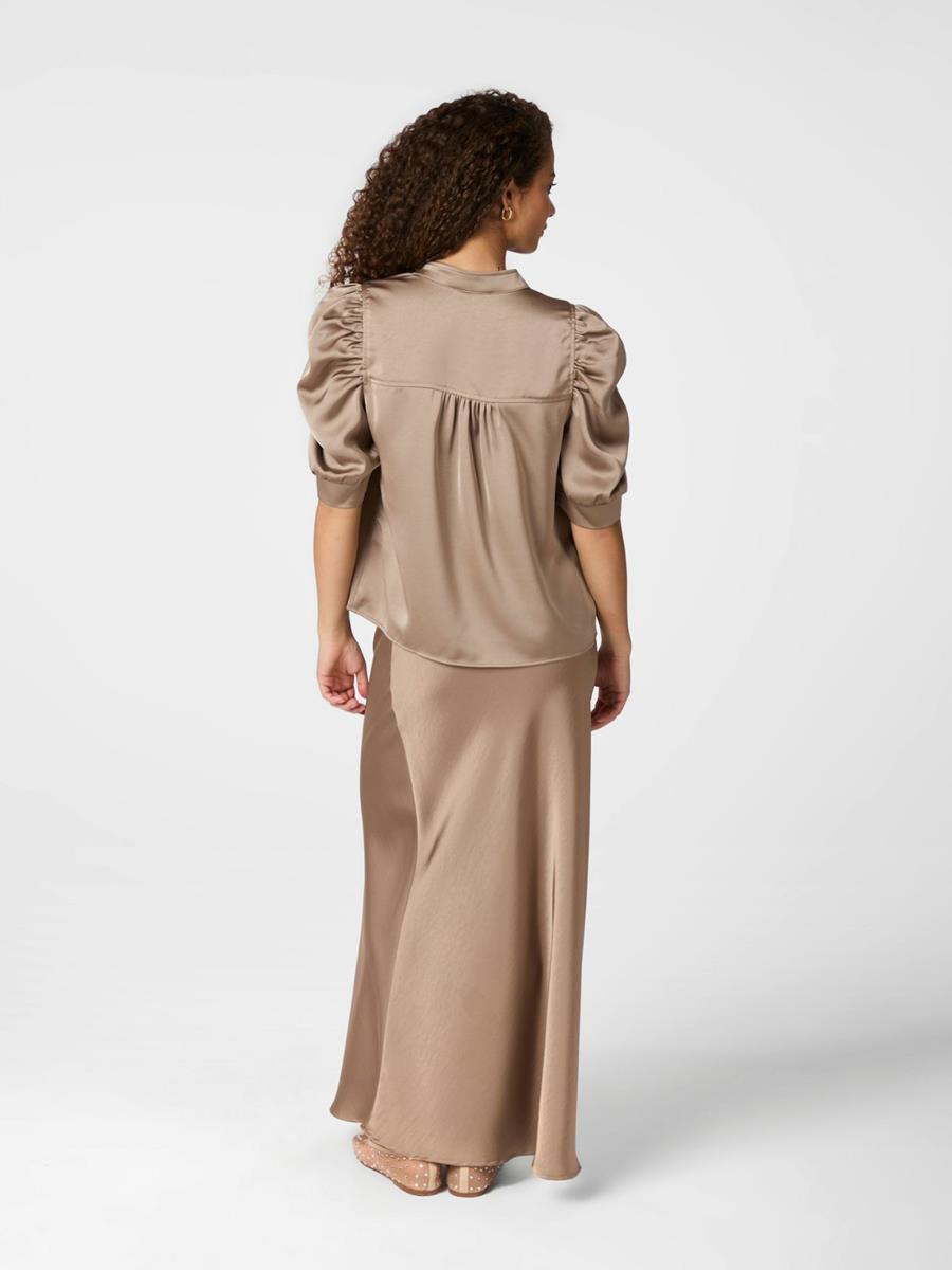 Neo Noir Neo Noir Blouse Roella Taupe 3